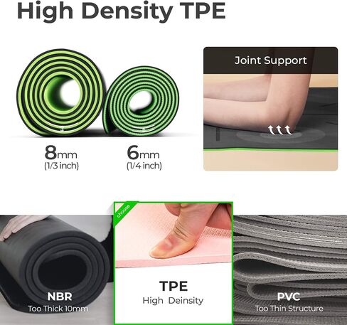 Unbeatable 6mm Thickness Yoga Mat with Alignment lines, Free Carrying Strap, Non Slip TPE surface for Women & Men for Pilates, Fitness, Home Exercise(AIR LITE) in Saudi Arabia