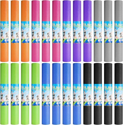 24 Pcs 3 mm Thick Yoga Mat Bulk, 68.11 x 24.02 Inches Exercise Workout Mat Non Slip Fitness Yoga Pad for Women Kids Gym Home Yoga Pilates, Reliable Sturdy Material and Easy to Clean (Multicolor) in Saudi Arabia