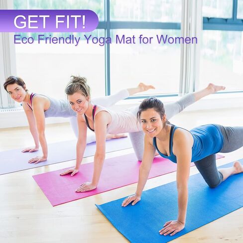 24 Pcs 3 mm Thick Yoga Mat Bulk, 68.11 x 24.02 Inches Exercise Workout Mat Non Slip Fitness Yoga Pad for Women Kids Gym Home Yoga Pilates, Reliable Sturdy Material and Easy to Clean (Multicolor) in Saudi Arabia
