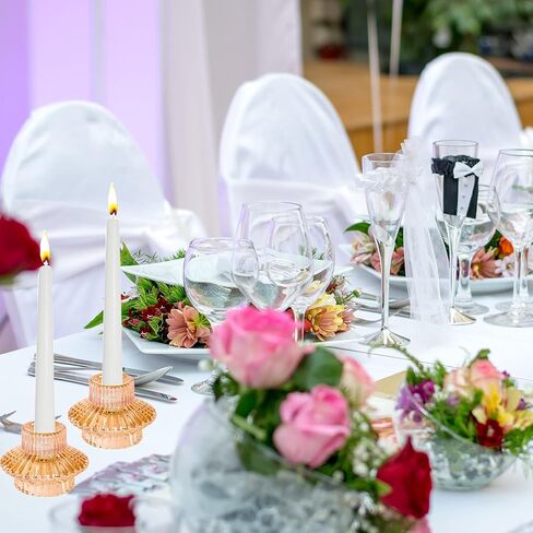 Gold ​Votive​ Candle Holders - Glass Candlestick Holders for Tealight/Taper Candle Set of 6 Wedding and ​Tables Centerpieces Decorative, Fall, Party, Christmas Decor… in Kuwait