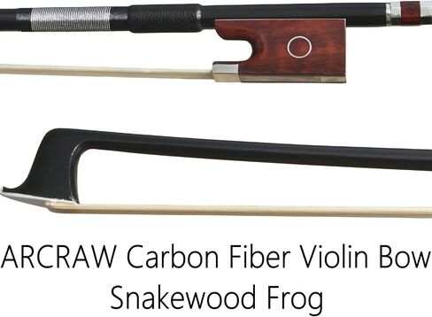Carbon Fiber Violin Bow 4/4 Full Size Carbon Fiber Stick Snakewood Frog Natural Horsehair for Violinists Fiddlers Teacher Student Professional in Saudi Arabia