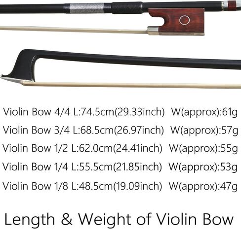 Carbon Fiber Violin Bow 4/4 Full Size Carbon Fiber Stick Snakewood Frog Natural Horsehair for Violinists Fiddlers Teacher Student Professional in Saudi Arabia