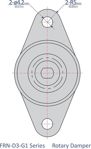 Bansbach Easylift FRN-D3-R252 G1 مخمدات دوارة/قياسية، 50 مم × 25 مم × 13 مم in Kuwait