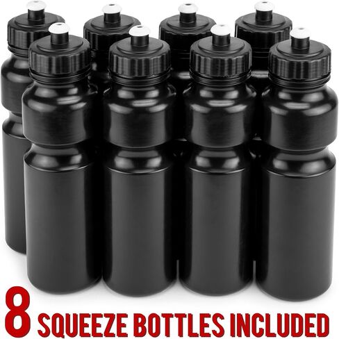 حاملة مشروبات رياضية قابلة للطي من Crown Sporting Goods مع 8 زجاجات ضغط بلاستيكية بوزن 36 أونصة in Kuwait