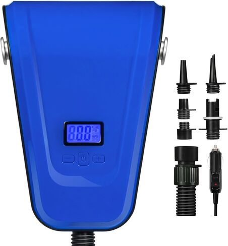 مضخة لوح التجديف Tonsim مضخة سوب مضخة لوح التجديف الكهربائية مضخة كهربائية للوحة التجديف DC12V 110W مضخة هواء بحد أقصى 20 رطل لكل بوصة مربعة للوقوف على لوح التجديف خيمة قابلة للنفخ ومراتب هوائية in Kuwait