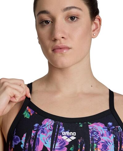 ARENA Performance Rose Texture Women's Swimsuit X Cross Back One Piece MaxLife Pool Training Suit for Competitive Swimmers in Saudi Arabia