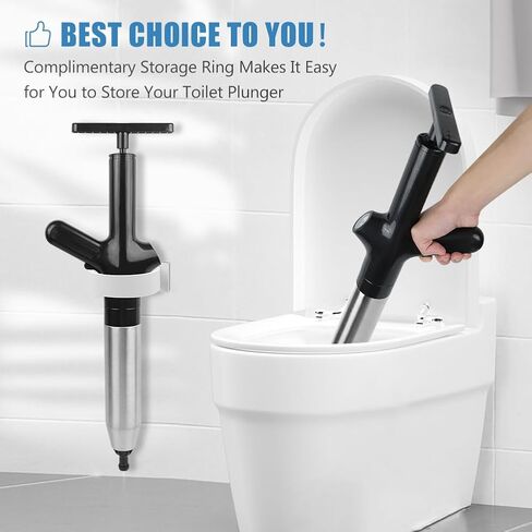High Pressure Toilet Plunger, 9 in 1 Air Plunger for Toilet Power Plunger Toilet Clog Remover with Real-Time Barometer Drain Clog Remover Tools for Toilets Sink Kitchen Bathroom Clogged Pipe in Kuwait