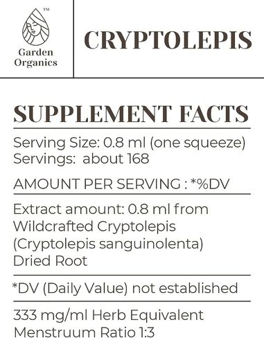 Cryptolepis Alcohol-Free Natural Tincture Extract, Immune System Booster, Liquid Drops Made from 100% Cryptolepis (Cryptolepis sanguinolenta) Dried Root (2 fl oz) in Saudi Arabia