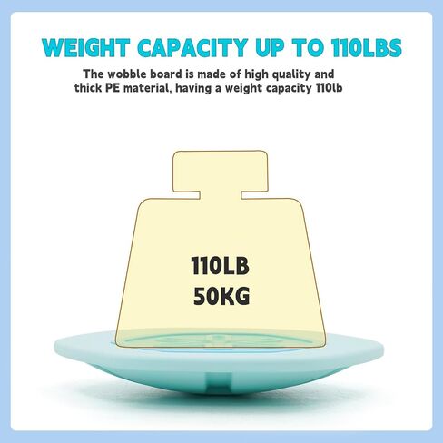 لوح التوازن المتذبذب للأطفال، لوح المتاهة السداسي الهزاز مع أحجار متدرجة تحميل 110 رطل، اللعب النشط والتمرين للأطفال الصغار (أزرق) in Kuwait