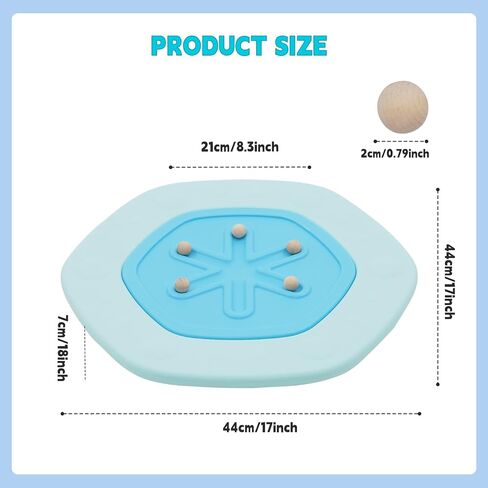 لوح التوازن المتذبذب للأطفال، لوح المتاهة السداسي الهزاز مع أحجار متدرجة تحميل 110 رطل، اللعب النشط والتمرين للأطفال الصغار (أزرق) in Kuwait
