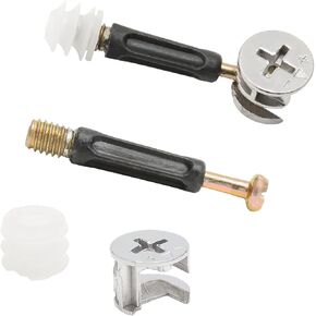 20 Sets Furniture Connector Cam Lock Fittings with Dowel and Pre-inserted Nut, 3 in 1 Furniture Connecting Fittings for Cabinet and Wardrobe, 40mm/1.57" Cam Screw