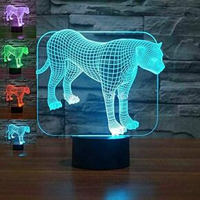 Animal Leopard 3D Night Light 7 Color Change LED Table Lamp Xmas Toy Gift