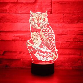 Hguangs Owl Lamp Desk Table Light 3D Optical Illusion Night Light 3D Lamp owl Night Lamp 7 Colors Changing Touch Control Gift for Christmas Birthday Valentine's Day Kids
