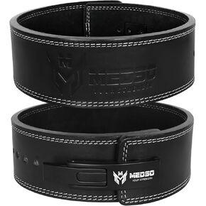 Weightlifting Lever Belt 100% Pro Genuine Leather for Weight Lifting, Powerlifting, Cross Training, Squats, Deadlifting,10MM Thick 4" Wide for Men and Women