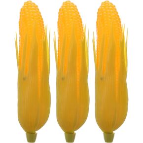 Didiseaon 3pcs Artificial Corn Fake Corn Simulation Lifelike Vegetable Decor with Stalks Shell for Photo Prop, Yellow in Kuwait