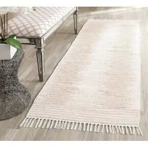 SAFAVIEH Montauk Collection Accent Rug - 2'6" x 4', Beige, Handmade Fringe Cotton, Ideal for High Traffic Areas in Entryway, Living Room, Bedroom (MTK752A) in Saudi Arabia