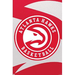 Trends International NBA Atlanta Hawks - Logo 20 Wall Poster, 22.37" x 34.00", Premium Poster & Mount Bundle