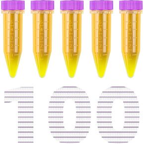 أنابيب طرد مركزي مخروطية 5 مل مع أغطية كبس، أنابيب طرد مركزي من مادة البولي بروبيلين مع نقطة متدرجة ومكتوبة، غير مولدة للحرارة، خالية من DNase/RNase، 100 قطعة in Kuwait