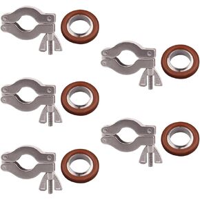 DERNORD KF-16 Wing Nut Clamp Flange Quick Clamp Stainless Steel 304 with Centering O-Ring （Pack of 5）