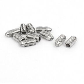 uxcell® M6x12mm 304 Stainless Steel Spring Hex Socket Ball Point Grub Set Screws 10pcs