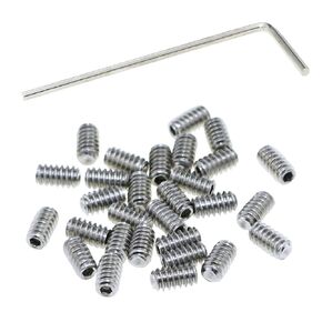 25PCS 6-32x1/4 Inch Stainless Steel Hexagon Socket Set Screw with Hexagonal Spanner Suitable for Door Handle and Faucet and Light Fixture Repair