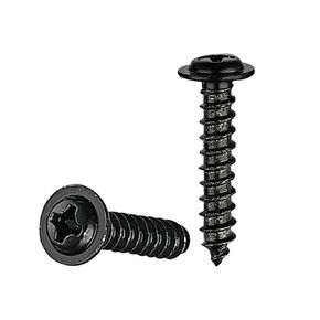 JQK (120 pcs) #8×1/2" Black Wood Screws Phillips Truss Head 18-8 S/S Electroplating Stainless Steel Quick Metal Self Tapping, SBD4014-P120