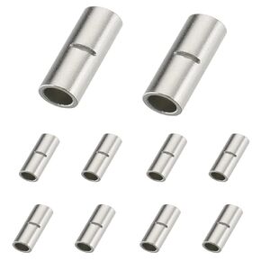 100 Pcs Non Insulated Butt Connectors 16-14 AWG Electrical Wire Connectors Seamless Uninsulated Butt Crimp Ferrule Terminals