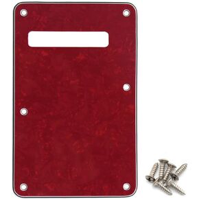 Shengsui Strat Pickguard Tremolo Cavity Cover Backplate for Standard Strat/Stratocaster Modern Style Electric Guitar Black Pearl
