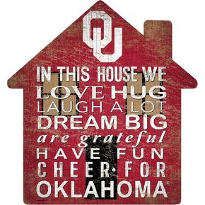 Fan Creations NCAA Oklahoma Sooners Unisex University of Oklahoma House Sign, Team Color, 12 inch