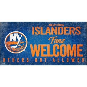 NHL New York Islanders Unisex New York Islanders Fans Welcome Sign, Team Color, 6 x 12