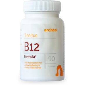 Arches Tinnitus B12 Formula – Methylfolate 400 mcg, Methylcobalamin 1000 mcg, 90 Lozenges, 3 Month Supply