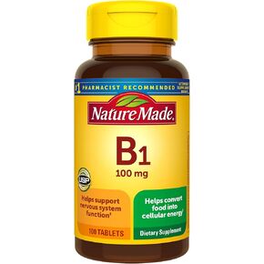 Nature Made Vitamin B1, 100 Count (Pack of 6)