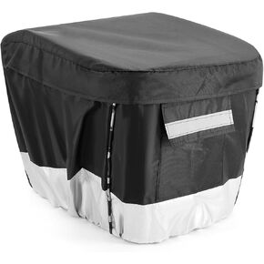 ANZOME Rear Bike Basket Rain Cover, Retractable Bicycle Basket Waterproof Dust Cover, Rear Bicycle Basket Accessory with Reflective Strips, Fits Most Rear Bicycle Baskets