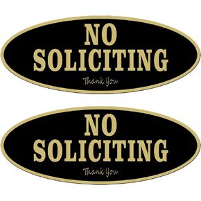 2-Pack No Soliciting Sign For House, Upgraded 9.5"x 2.8" No Soliciting Signs for Home with Strong Self-Adhesive, Acrylic No Soliciting Sign For Front Door/Wall/Window/Business/Home