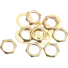 MECCANIXITY 8 Set Guitar Nuts and Washers M9 Guitar Input Output Jack Socket Nuts Black for Guitar Bass