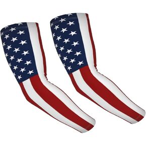 Cute American Flag Arm Sleeves USA Flag Cooling Arm Covers Sun Protection Arm Sports Sleeves for Cycling,Hiking