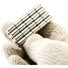 20Pcs Silver 5x10 mm Round Neodymium Magnets 5mmx10mm N35 Magnet Disc 5 * 10 Cylinder Rare Earth Magnet，Industrial Magnets，Rare Earth Magnets in Kuwait