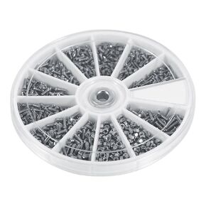 Screws Nuts Assortment Kit, 600pcs 12 Kinds of Repair Hardware Tools Small Screws and Nuts Assortment Kit M1 M1.2 M1.4 M1.6 for Watches Glassess Electronics Repair Tool Accessory