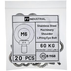 Stainless Steel Machinery Shoulder Lifting Eye Bolt (M6, 20 Items)