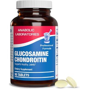 Anabolic Laboratories Glucosamine Chondroitin Tablets - 180 Nutritional Supplements for Joint Health - Contains 500 mg Glucosamine Sulfate Potassium Chloride and 40 mg Chondroitin Sulfate