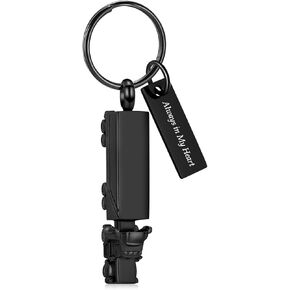 shajwo Cremation Jewelry 18 Wheeler Semi Truck Urn Keychain for Ashes for Women Men Memorial Human Ashes Pendant
