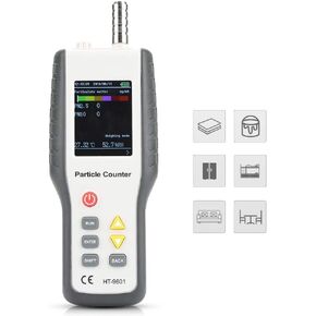 HT-9600 Air Quality Monitor, Detect PM2.5/PM10 Particle Counter Monitor, Temperature & Humidity Meter, Handheld Real-Time Air Quality Analyzer for Indoor Environment of Family, Office, Inside of Cars