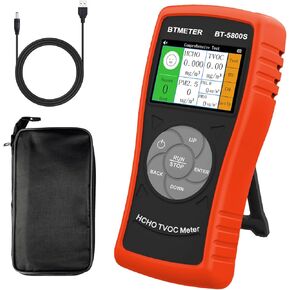 BTMETER Formaldehyde Detector PM2.5 PM10 Particulate Meter, Indoor Air Quality Tester Monitor HCHO TVOC Air Particle Dust for Home Office Factory Warehouse 5800S