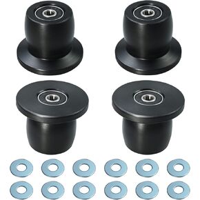 Qty.4 Machined Wheels/Rollers Compatible with Total Gym Replacement, Fits Models XL, XLS, and Fit with Bearings Thru Hole of 1/4" in Diameter