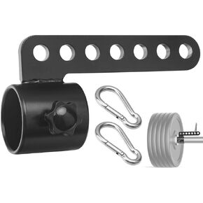 ZHIXING Belt Squat Bar Machine Attachment for 2 inch Olympic Barbell Bar and Landmine D-Handle Cable T Bar Row Locking Mountain Climbing Carabiner, Landmine Workout Attachments for Home Gym