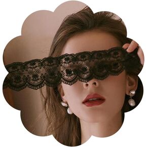 Mysterious Lace Masquerade Mask Sexy Blindfold Hollow Flower Lace Adjustable Mask Halloween Valentine Gifts for Women