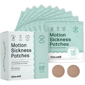 Motion Sick Patches - 20 Count - Anti Motion Sickness Pads for Long Car Rides, Boat Rides, Cruises, and Airplanes - Great for Kids and Adults - Travel Friendly in Saudi Arabia