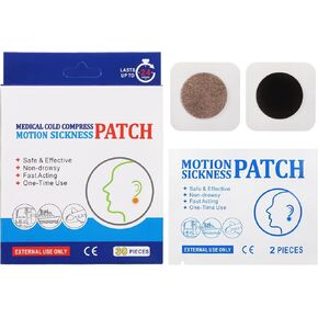 Motion Sickness Patches - Fast-Acting Nausea Relief for Travel, Cars, Ships, Airplanes - Natural Herbal Formula - Non-Drowsy - Waterproof - Cruise Essentials (30 Count)
