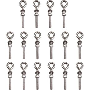 16 حزمة مسمار العين Ringbolt 304 الفولاذ المقاوم للصدأ طويل عرقوب حلقة مغلقة العيينة مسامير Eyebolt مع غسالة والجوز لليخوت قارب البحرية اليوغا الأرجوحة M6 in Kuwait