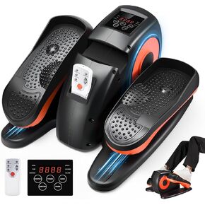 Under Desk Elliptical，Compact Pedal Ellipse Leg Exerciser while Sitting Working for Home Office，Portable Seated Exercise Circulation Machine with Remote Control, Small Spaces Electric Trainer